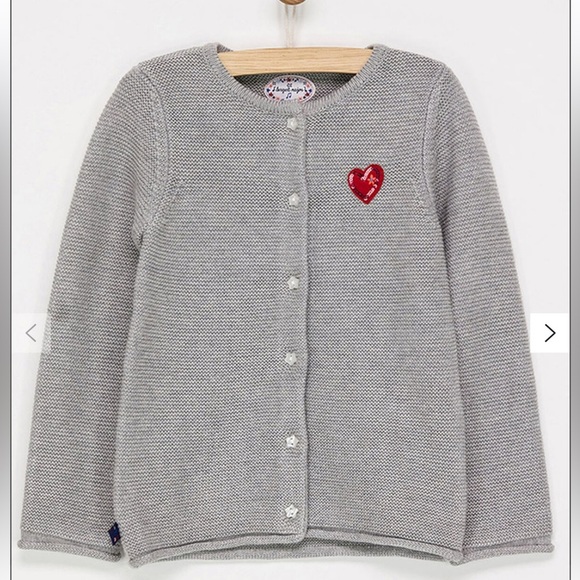 Sergent major Silver knit cardigan Girls SZ 7 - Picture 1 of 7